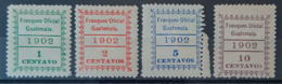 GUATEMALA 1902 - MLH - Sc# O1, O2, O3, O4 - Officials 1c 2c 5c 10c - Guatemala