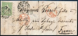 1860 40Rp Levélen Franciaországba. Certificate: Rellstab - Sonstige & Ohne Zuordnung