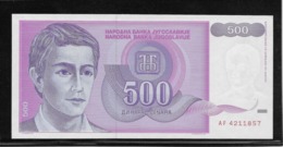 Yougoslavie - 500 Dinara - Pick N°113 - NEUF - Jugoslawien