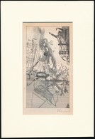 Kondor Béla (1931-1972): Hajóbaleset. Rézkarc, Papír, Utólagos Jelzéssel, Paszpartuban, 15×8 Cm - Sonstige & Ohne Zuordnung