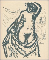 1913 Rippl-Rónai József (1861-1927): Akt Lepellel. Cinkográfia, Papír, Jelzett A Cinkográfián, 26×22 Cm (A 200 Példányba - Sonstige & Ohne Zuordnung