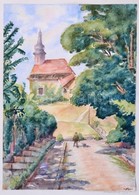 Sostarics Lajos (1896-1968): Rózsadomb, Akvarell, Papír, Jelzett, Kartonra Ragasztva, 29×21 Cm - Sonstige & Ohne Zuordnung
