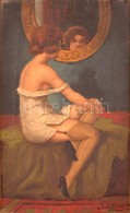 Szentessy Jelzéssel: Hölgy Kombinéban.  Olaj, Vászon, Keretben, 33×22 Cm - Sonstige & Ohne Zuordnung