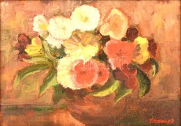 Jurij Uszanov (1947-): Virágcsendélet. Olaj, Farost, Jelzett, Keretben, 25×35 Cm - Sonstige & Ohne Zuordnung