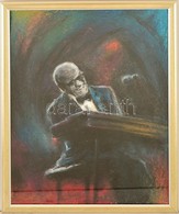 Jelzés Nélkül: Ray Charles. Pasztell, Papír, üvegezett Keretben, 51×37 Cm - Sonstige & Ohne Zuordnung