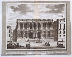 Cca 1715-1750 Domenico Lovisa (1690 K.-1750 K.): Velence: Palatium Pesaro Ad Magnum Canalem Rézmetszet, Papír, A Szerző  - Estampas & Grabados