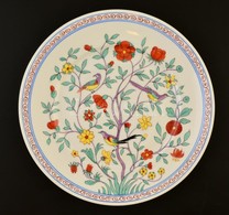 Herendi Oriental Garden Mintás Lapos Tányér, Kézzel Festett, Jelzett, Máz Alatti Hajszálrepedéssel, D: 26 Cm - Otros & Sin Clasificación