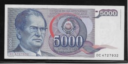 Yougoslavie - 5000 Dinara - Pick N°93 - NEUF - Yougoslavie