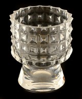 Orrefors Kaspó, Formába öntött, Jelzett, Hibátlan, M: 19 Cm - Glass & Crystal