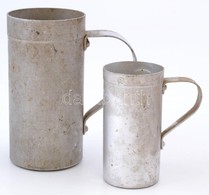Cca 1970-1975 Kocsmai Alumínium Borkimérők, Hitelesítő Jellel, 0,2 és 0,5 L - Autres & Non Classés