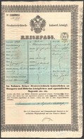 1850 Temesvár, Osztrák Császára Királyi útlevél, 30 Kr C.M. Okmánybélyeggel / Passport - Unclassified