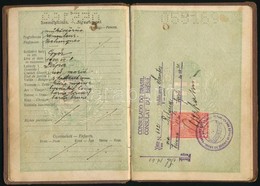 1930 Magyar útlevél Műköszörűs Részére, Brazil Bejegyzésekkel, A Fényképes Lap Hiányzik - Ohne Zuordnung