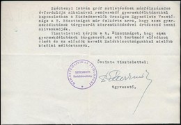 1941 Nemzetpolitikai Szolgálat Széchenyi Emlékbizottságának Levele A Kisdednevelők Országos Bizottságához - Ohne Zuordnung