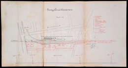 Cca 1890 Kecskemét-Fülöpszállási Helyi érdekű Vasút Rávágy állomás Kibővítési Terve. 63x34 Cm - Non Classificati