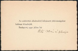 1940 Bp., Bibó István (1911-1979) Aláírása Köszönőkártyán - Ohne Zuordnung