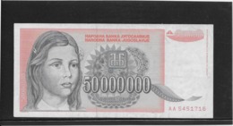 Yougoslavie - 50000000 Dinara - Pick N°123 - SUP - Yugoslavia