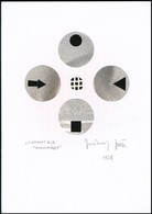 1978 Jankovszky György(1946-): 'Geometria Tanulmány', Feliratozva, Aláírt, Pecséttel Jelzett Montázs, Kartonra Ragasztva - Autres & Non Classés