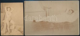 Cca 1900 Erotikus Fotók, 2 Db, 8×6 és 8×14 Cm - Sonstige & Ohne Zuordnung