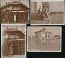 1927 Kecskemét, Széktói Strand, 4 Db Fotó, Egyik Foltos, 12×9 Cm - Sonstige & Ohne Zuordnung