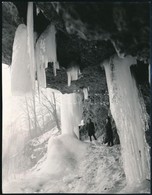 1966 Lillafüred, Ritka Természeti Jégképződmény, Hátoldalon Feliratozott Sajtófotó, 16×12 Cm - Sonstige & Ohne Zuordnung