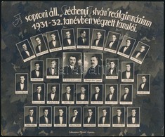 1932 A Soproni áll. Széchenyi István Reálgimnázium Végzett Növendékei, Tablófotó Nevesített Portrékkal, 15,5×19 Cm - Sonstige & Ohne Zuordnung