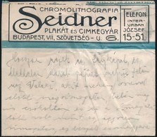 Seidner Plakát és Címkegyár Budapest VII. Jegyzettömblap - Pubblicitari