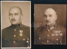 1942 Katonatiszt Kitüntetésekkel, 2 Db Fotó, 9×7 Cm - Sonstige & Ohne Zuordnung