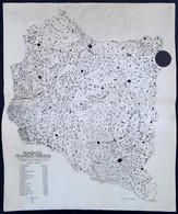 1926 Bátky-Kogutowitz: A Dunántúl Települési Térképe. 1:600 000. 44x55 Cm - Other & Unclassified