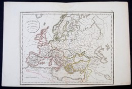 1825 Európa A Barbárok Betörése Előtt. Nagyméretű Határszínezett Rézmetszetű Térkép. / 1825  Map Of  Europe Before The B - Altri & Non Classificati