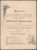1894 Törökbálinti Jótékonyczélú Hangversenyre Szóló Meghívó és Műsor, Beszakadással - Ohne Zuordnung