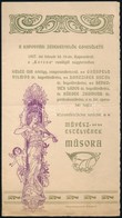 1907 Kaposvári Zenekedvelők Egyesületének Műsora - Non Classés