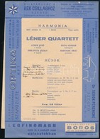 1935-1937 Szeged, Harmonia 4 Db Műsor Prospektusa, A Felső Sarkoknál összeragasztva. - Ohne Zuordnung