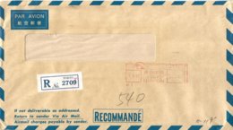 Japan 1980 Tokyo Meter Hasler “F88” H1 Bank Of Tokyo Registered Cover - Lettres & Documents