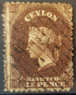 CEYLON 1861 - Canceled - Sc# 20A - 6p - Ceylon (...-1947)