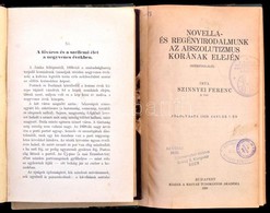 Szinnyei Ferenc: Novella- és Regényirodalmunk Az Abszolutizmus Korának Elején I-II. Bp., 1929, MTA. Félvászon Kötés, Jó  - Ohne Zuordnung