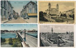 ** * 53 Db RÉGI Magyar és Külföldi Városképes Lap Villamosokkal / 53 Pre-1945 Hungarian And European Town-view Postcards - Sin Clasificación