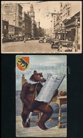 ** * 16 Db RÉGI Képeslap: Külföldi Városok és Motívumok / 16 Pre-1945 Postcards: European, American (USA) And Asian Town - Non Classés