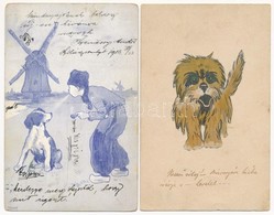 * 7 Db RÉGI Motívumlap: Kutya / 7 Pre-1945 Motive Postcards: Dogs - Ohne Zuordnung