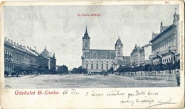 T2/T3 1901  Békéscsaba, Fő Tér, Evangélikus és Katolikus Templom (EK) - Ohne Zuordnung