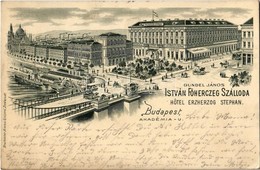 T2/T3 1902 Budapest V. Gundel János Féle István Főherceg Szálloda Reklámlapja, Villamos, Kávéház, Sörház. Akadémia Utca. - Ohne Zuordnung