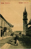 T3 1908 Beszterce, Bistritz, Bistrita; Kórház Utca, Gyógyszertár, Weiss Otto üzlete, Evangélikus Templom. W. L. (?) No.  - Non Classificati