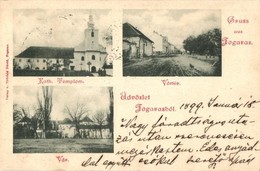 T2 1899 Fogaras, Fagaras; Katolikus Templom, Vártér, Vár. Thürfeld Dávid Kiadása / Church, Square, Castle - Ohne Zuordnung