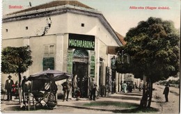 T2 1912 Szatmárnémeti, Szatmár, Satu Mare; Attila Utca, Magyar áruház / Street View, Hungarian Department Store, Shops - - Ohne Zuordnung
