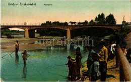 T2/T3 1912 Érsekújvár, Nové Zámky; Nyitra Híd, Horgászás. Kiadja Conlegner J. és Fia / Nitra River Bridge, Fishing (EK) - Unclassified
