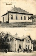 T2/T3 1917 Kürt, Strekov; Községháza, Vasútállomás. Kiadja A Fogyasztási Szövetkezet / Town Hall, Railway Station (EK) - Ohne Zuordnung