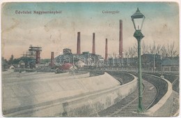 T4 1913 Nagysurány, Surany; Cukorgyár, Iparvasút. Kiadja Deutsch Ármin 352. / Sugar Factory, Industrial Railway (ázott / - Ohne Zuordnung