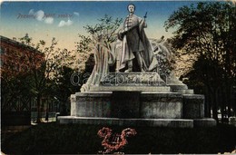 T2/T3 1916 Pozsony, Pressburg, Bratislava; Petőfi Szobor / Statue + 'M. Kir. Rokkantügyi Hivatal Pozsonyi Intézete' (EK) - Ohne Zuordnung