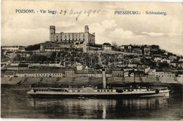 T2 1911 Pozsony, Pressburg, Bratislava; Várhegy, 'Hildegarde' Lapátkerekes Gőzhajó / Schlossberg / Castle Hill, Steamshi - Ohne Zuordnung