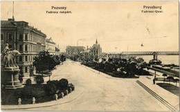 T2/T3 1908 Pozsony, Pressburg, Bratislava; Fadrusz Rakpart, Vasúti Híd, Gőzhajó / Fadrusz-Quai / Quay, Railway Bridge, S - Ohne Zuordnung