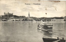 T2/T3 Pozsony, Pressburg, Bratislava; Vár, Gőzhajó / Castle, Steamship (EK) - Ohne Zuordnung